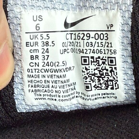 Nike Zoom Pulse Triple Black Slip On Shoes CT1629-003 Mens size 6.5 Women’s 8 - Picture 10 of 14